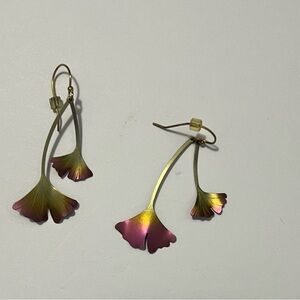 Holly Yashi Chic Floral Drop Earrings in Pink and Gold
